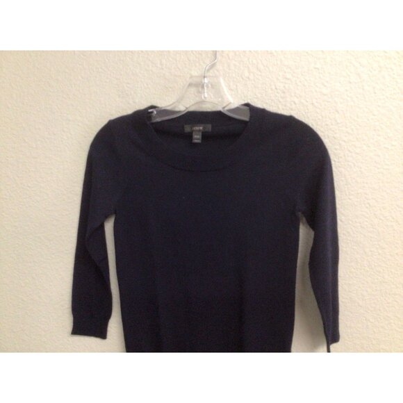 J. Crew Blue 3/4 Sleeve 100% Merino Wool Sweater PXXS Petite - Picture 3 of 8